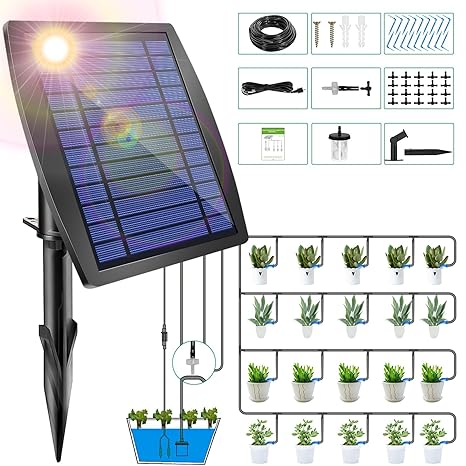 Manufacturer reference image of Garden Pro solar drip watering kit